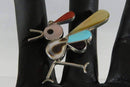 Lovely Zuni Caroline Edaakie Sterling Silver Inlaid Roadrunner Brooch/Pendant - Just Stuff I Sell