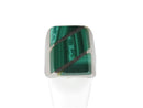 Lovely Inlaid Malachite & Sterling Silver Ring Size 7.75 Sterling Pinky Ring — Men's Jewelry • Sterling Silver, Silver — fron
