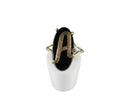 10K Yellow Gold Mid Century Onyx Letter A Initial Ring Size 9 & 3.1 Grams - Just Stuff I Sell
