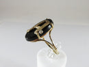 10K Yellow Gold Mid Century Onyx Letter A Initial Ring Size 9 & 3.1 Grams - Just Stuff I Sell
