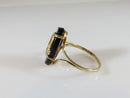 10K Yellow Gold Mid Century Onyx Letter A Initial Ring Size 9 & 3.1 Grams - Just Stuff I Sell