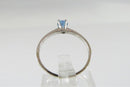 Alternative Wedding Ring 10K White Gold Sky Blue Round Cut Topaz Solitaire Ring - Just Stuff I Sell