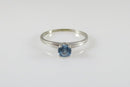 Alternative Wedding Ring 10K White Gold Sky Blue Round Cut Topaz Solitaire Ring - Just Stuff I Sell
