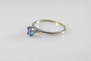 Alternative Wedding Ring 10K White Gold Sky Blue Round Cut Topaz Solitaire Ring - Just Stuff I Sell