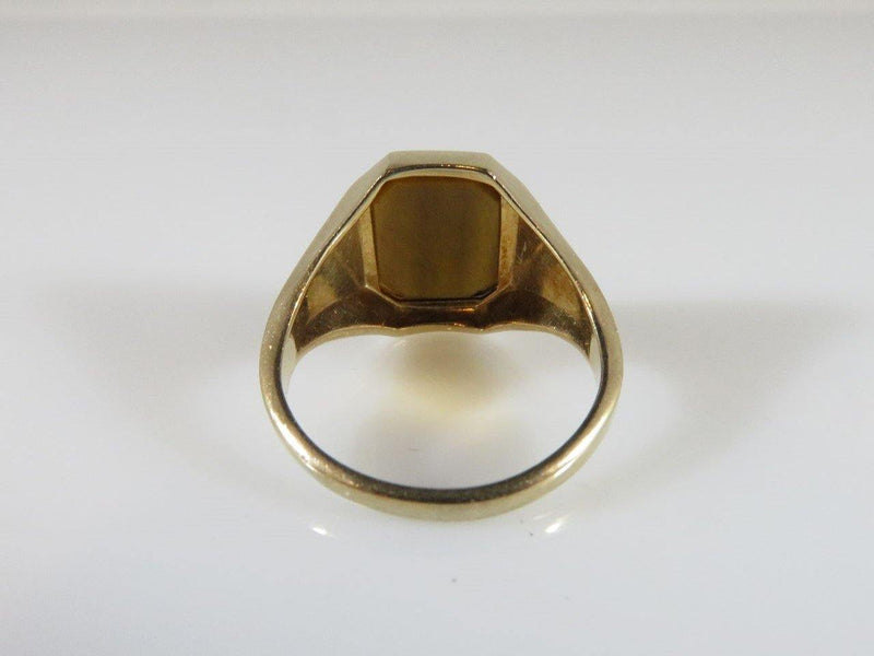 Lovely Retro 10K Solid Yellow Gold Women Polished Tiger's Eye Ring A&Z Sz 4.25 - Just Stuff I Sell