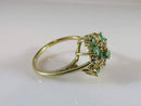 14K Solid Gold Diamond & Emerald Ring Size 7.75 For Repair/Restoration - Just Stuff I Sell