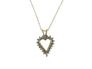 10K Gold & 20 Diamond Heart Pendant with Dainty 10 Karat Gold Necklace — Necklaces • 10K, Gold • Diamond — front view