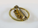 Antique Victorian Era European 15K Yellow Gold Seed Pearl Crown Brooch C Clasp - Just Stuff I Sell