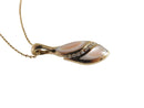 Kabana 14K Rose Gold 9 Diamond Pendant Inlaid Pink MOP 18" Rose Gold Chain — Necklaces • 14K, Gold • Diamond — front view