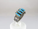 Zuni Sterling Silver Needlepoint Turquoise Ring Size 4.75 Signed G. ACQUE - Just Stuff I Sell