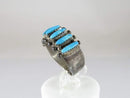Zuni Sterling Silver Needlepoint Turquoise Ring Size 4.75 Signed G. ACQUE - Just Stuff I Sell