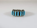 Zuni Sterling Silver Needlepoint Turquoise Ring Size 4.75 Signed G. ACQUE - Just Stuff I Sell