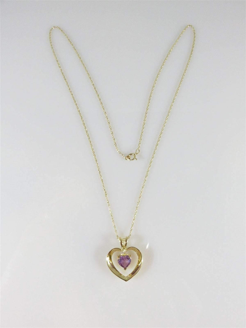 Solid 14K Yellow Gold 18.5" Rope Chain Necklace with 14K Heart Pendant 2.8 Gram - Just Stuff I Sell