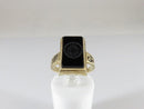 10K Yellow Gold Campbell University BA Class Ring Engraved Onyx 8.1 Gram Sz 8.25 - Just Stuff I Sell