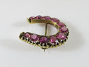 Stunning 14K Gold 3.8 TCW 11 Natural Pink Tourmaline Victorian Era Horseshoe Pin - Just Stuff I Sell