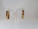 14K Gold Greek Key Oval Hollow Body Rose Colored Hoop Earrings 2.8 Grams - Just Stuff I Sell