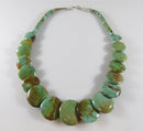 Gorgeous High Polish Green & Brown Santo Domingo Style Turquoise Disc Necklace - Just Stuff I Sell