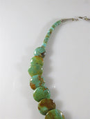 Gorgeous High Polish Green & Brown Santo Domingo Style Turquoise Disc Necklace - Just Stuff I Sell
