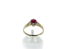 9K Yellow Gold 4.45mm Round Cut Pink Sapphire Alternative Wedding Ring Size 7.5 - Just Stuff I Sell
