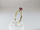 9K Yellow Gold 4.45mm Round Cut Pink Sapphire Alternative Wedding Ring Size 7.5 - Just Stuff I Sell
