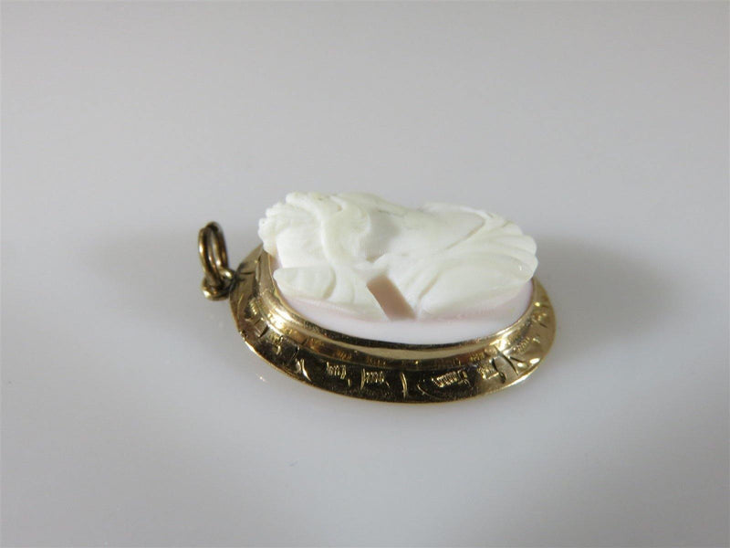 Edwardian or Victorian 10K Carved Cameo Pendant/Charm Hand Carved 2.7 Grams - Just Stuff I Sell
