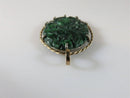 Antique Gold & Silver Wrapped Carved Pierced Spinach Jade Lotus Blossom Pendant - Just Stuff I Sell