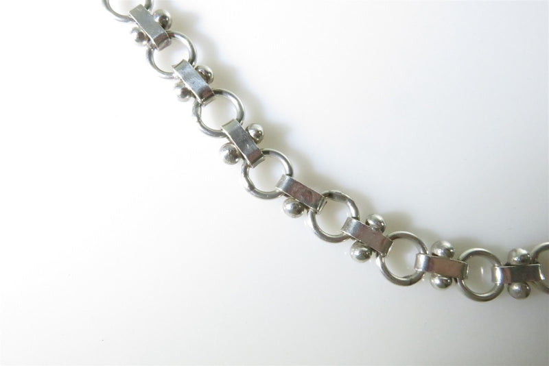 Steampunk Cool 18" 950 Sterling Silver Alternate Circle Ball Bar Necklace Heavy - Just Stuff I Sell
