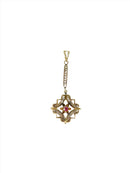 Antique Edwardian Art Nouveau 10K Gold Lavalier Pendant with Natural Pink Topaz - Just Stuff I Sell