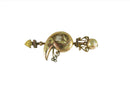 Antique Victorian Rolled Rose Yellow Gold Repousse Etruscan Style Bar Brooch — Brooches • Gold, Yellow Gold — front view