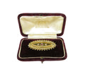 Late Victorian 1894 Cheshire England 15K Gold Diamond Ruby Cased Brooch Signed - Just Stuff I Sell