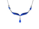Beautiful Unique Sterling Lapis Lazuli Art Nouveau Style Necklace 16.5" TL — Stunning Sterling • Sterling Silver, Silver — fr
