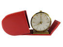 Swiss Made Bucherer Travel Alarm Clock in Red Travel Pouch Running 53 150 - Just Stuff I Sell