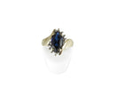 10K Gold Marquise Cut Blue Sapphire Cocktail Ring Size 6 1/2 - Just Stuff I Sell