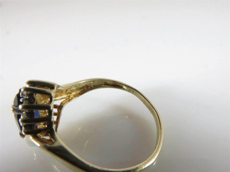 10K Gold Marquise Cut Blue Sapphire Cocktail Ring Size 6 1/2 - Just Stuff I Sell