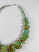 Gorgeous High Polish Green & Brown Santo Domingo Style Turquoise Disc Necklace - Just Stuff I Sell