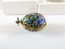 Sterling Silver Gold Washed Enameled Paste Faberge Egg Charm American Russian Co - Just Stuff I Sell
