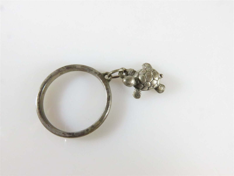 James Avery Sterling Silver Retired Turtle Charm Ring Size 5 Tarnished - Just Stuff I Sell