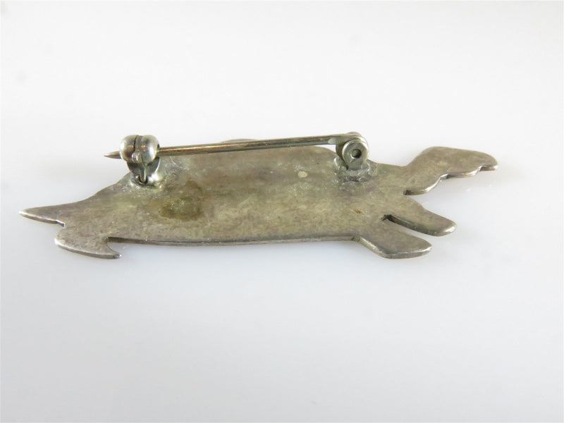 Vintage Stamped Sterling Silver Navajo Style Figural Turtle Pin Unsigned - Just Stuff I Sell