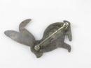 Vintage Stamped Sterling Silver Navajo Style Figural Rabbit Pin Unsigned - Just Stuff I Sell