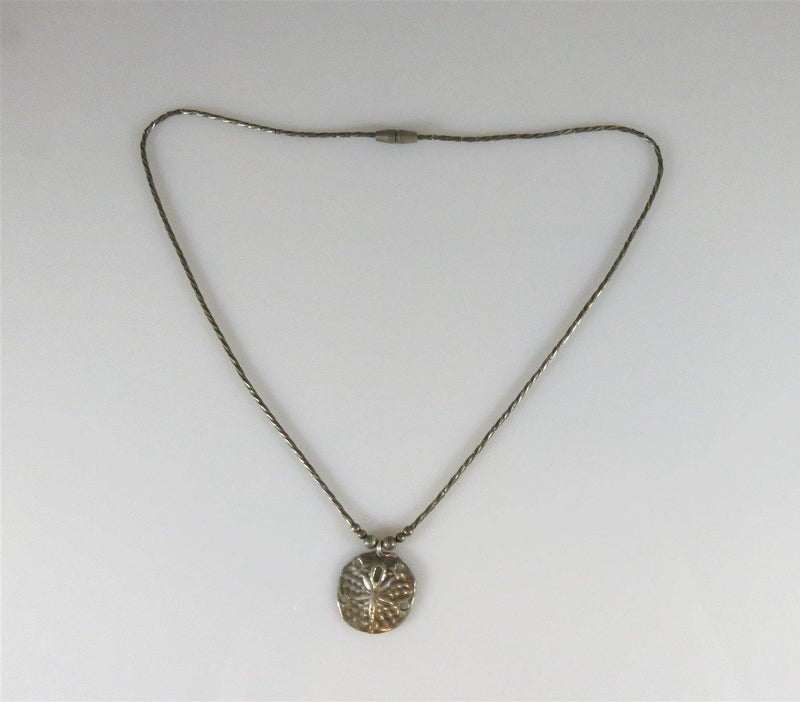 Vintage Sterling Silver 15 3/8" TL Sand Dollar Spiral Bead Necklace - Just Stuff I Sell