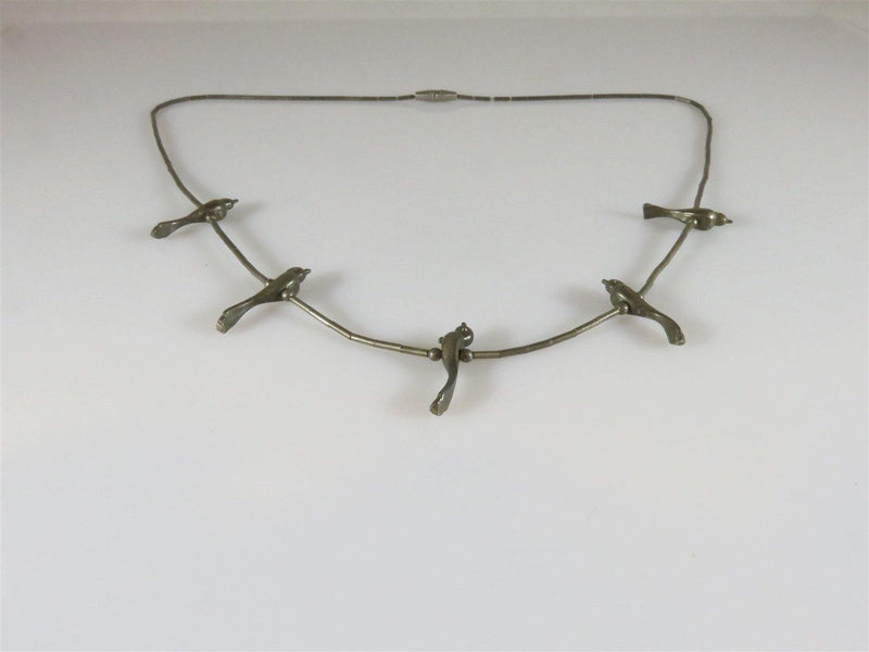 Vintage Zuni Style Liquid Silver Bird Fetish Necklace 16" TL - Just Stuff I Sell