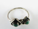 Cute, Petite Double Heart w/Jade Stone Sterling Silver Size 6.5 - Just Stuff I Sell