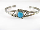 Sterling Silver Native American Bracelet Blue Turquoise Signed R 5 1/2" - Just Stuff I Sell