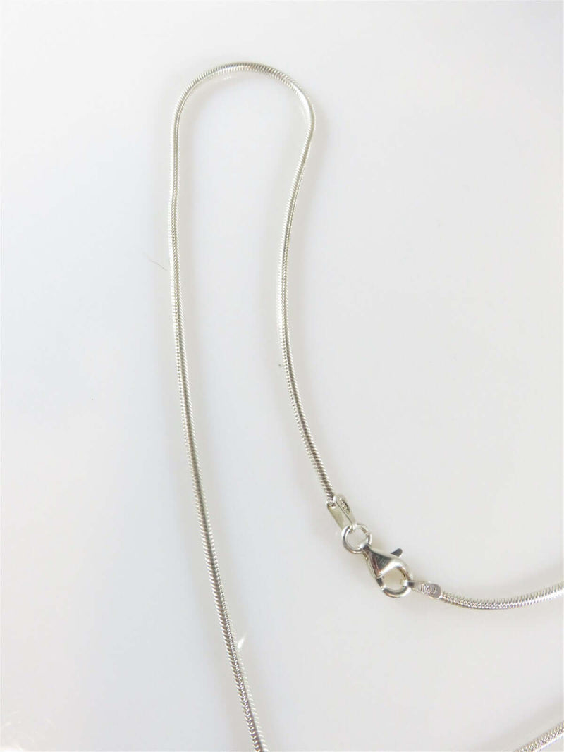 Lorenzo 925 + 18K Oval Cut Blue Topaz & 17" Sterling Italy 1.5mm Snake Chain - Just Stuff I Sell