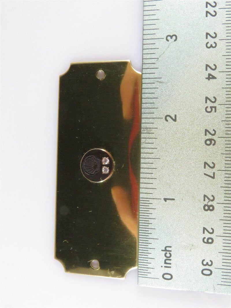 10K Gold Shell Service Pin w/ 2 Diamonds on Brass Plate Ready to Mount - Just Stuff I Sell