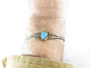Sterling Silver Native American Bracelet Blue Turquoise Signed R 5 1/2" - Just Stuff I Sell