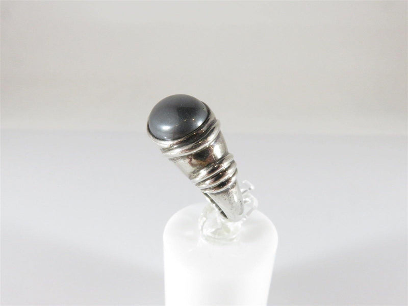 Polished Cabochon Hematite Sterling Silver Ring Size 6.5 - Just Stuff I Sell