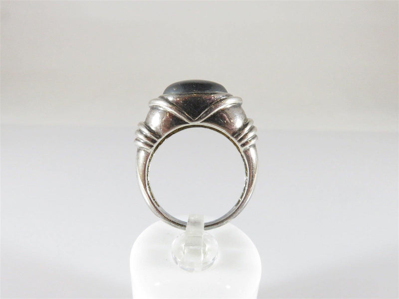 Polished Cabochon Hematite Sterling Silver Ring Size 6.5 - Just Stuff I Sell