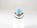 Southwestern Style Rope Trim Cabochon Turquoise Sterling Silver Ring Size 4.5 - Just Stuff I Sell