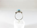 Southwestern Style Rope Trim Cabochon Turquoise Sterling Silver Ring Size 4.5 - Just Stuff I Sell